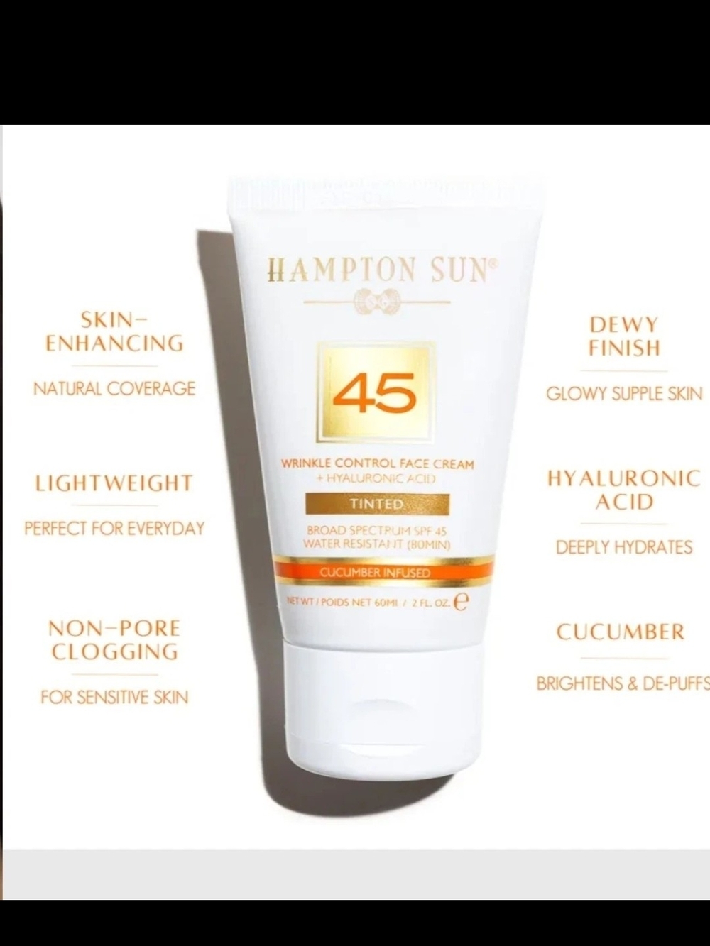 Hampton Sun Wrinkle Control Tinted Face Cream, SPF 45  2 fl. oz  $48 Sealed!